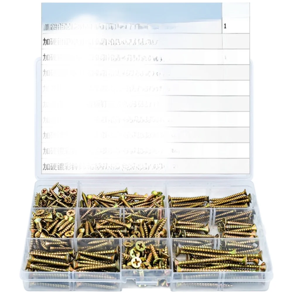 360pcs Countersunk Wood Screws Carbon Steel Galvanized For PHILLIPS Head Self Tapping for Shelving and Bracketing