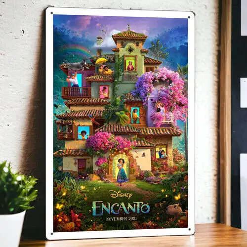 

Encanto (2021) Metal Movie Poster Tin Sign Plaque Film 8"x12"