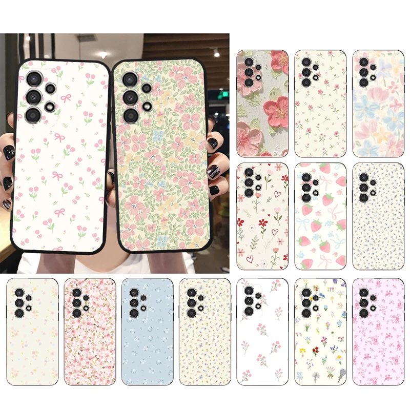 

Phone Case For Samsung A17 A55 A16 A56 A35 A15 A53 A54 A33 A34 A25 A05S A52 A52S A07 A26 A06 Pink Flower