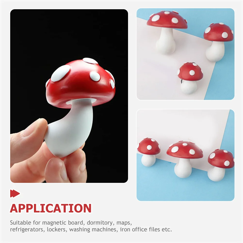 

3Pcs Mushroom Refrigerator Magnet Bright Color Fridge Locker Whiteboard Decor Kitchen Home Office Charm Gift Ideas