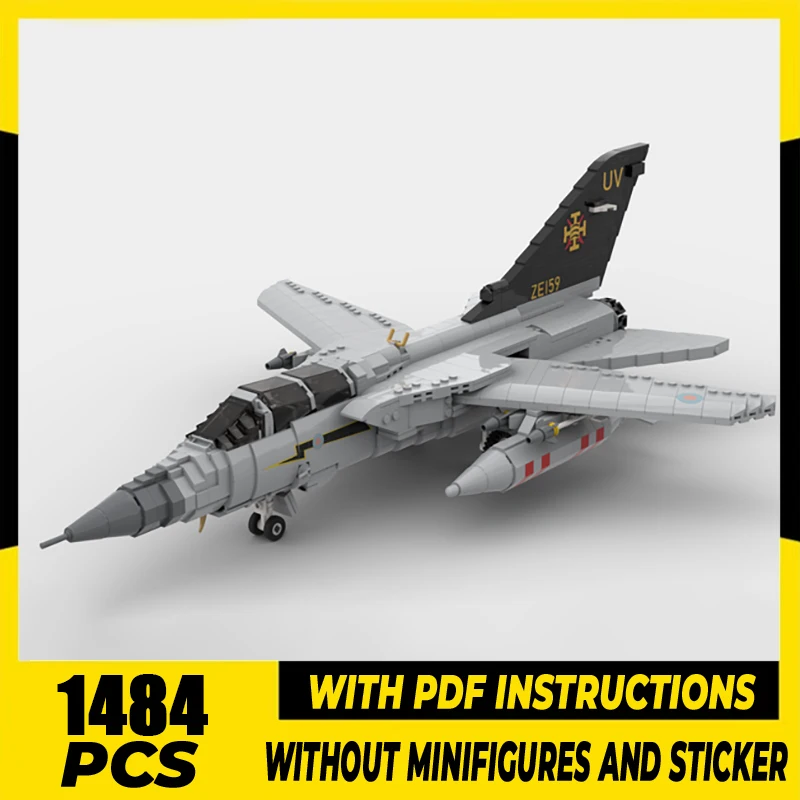 

Moc Building Blocks Military Series 1:35 Scale Panavia Tornado ADV F.3 Model Aircraft Bricks DIY Assembly Fighter Toys