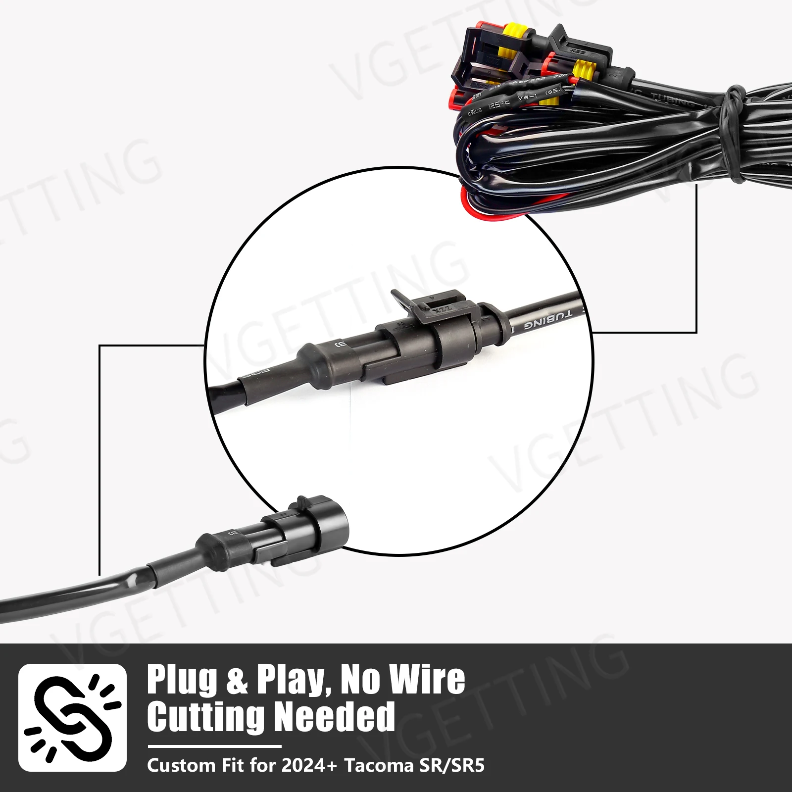 ل 2024 2025 تويوتا تاكوما SR SR5 سيارة الجبهة مصبغة أضواء الجبهة مصبغة LED مصباح تحذير النهار تشغيل ضوء الأبيض العنبر 12 فولت #5