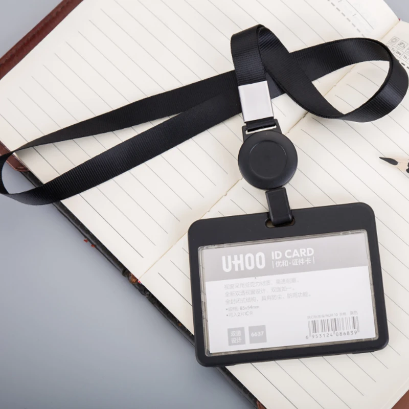 

Student Chest Card Work Permit Hanging Ring Card Holder PVC Work Badge Factory Brand Card Sleeve