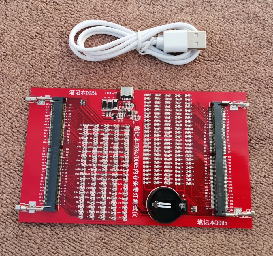 

Тестер модуля памяти с двумя подсветками для ноутбука DDR4/DDR5 и питанием от TYPE-C