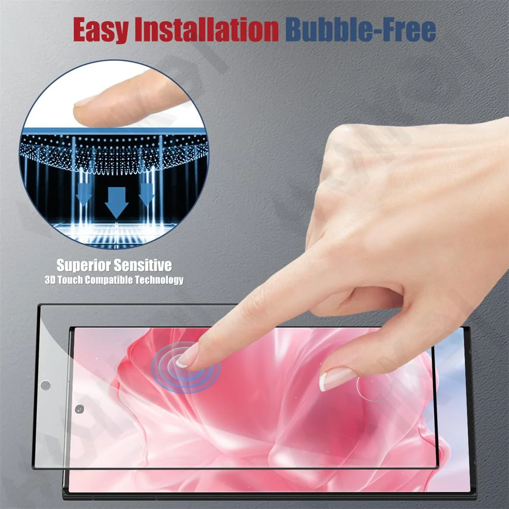 3 قطعة الزجاج المقسى لسامسونج غالاكسي S25 FE S24 S23 S22 الترا زائد A17 A16 A56 A36 5G منحني غطاء كامل حامي الشاشة #3