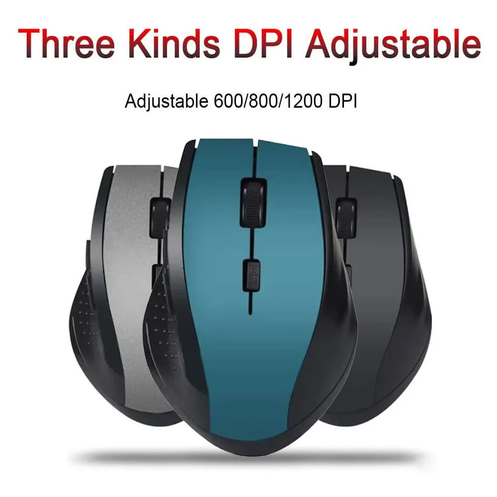 Игровая мышь 2,4 ГГц, беспроводная мышь для геймера для компьютера, ПК с USB-приемником, аксессуары для ноутбуков для Windows Win 7/2000/XP/Vista