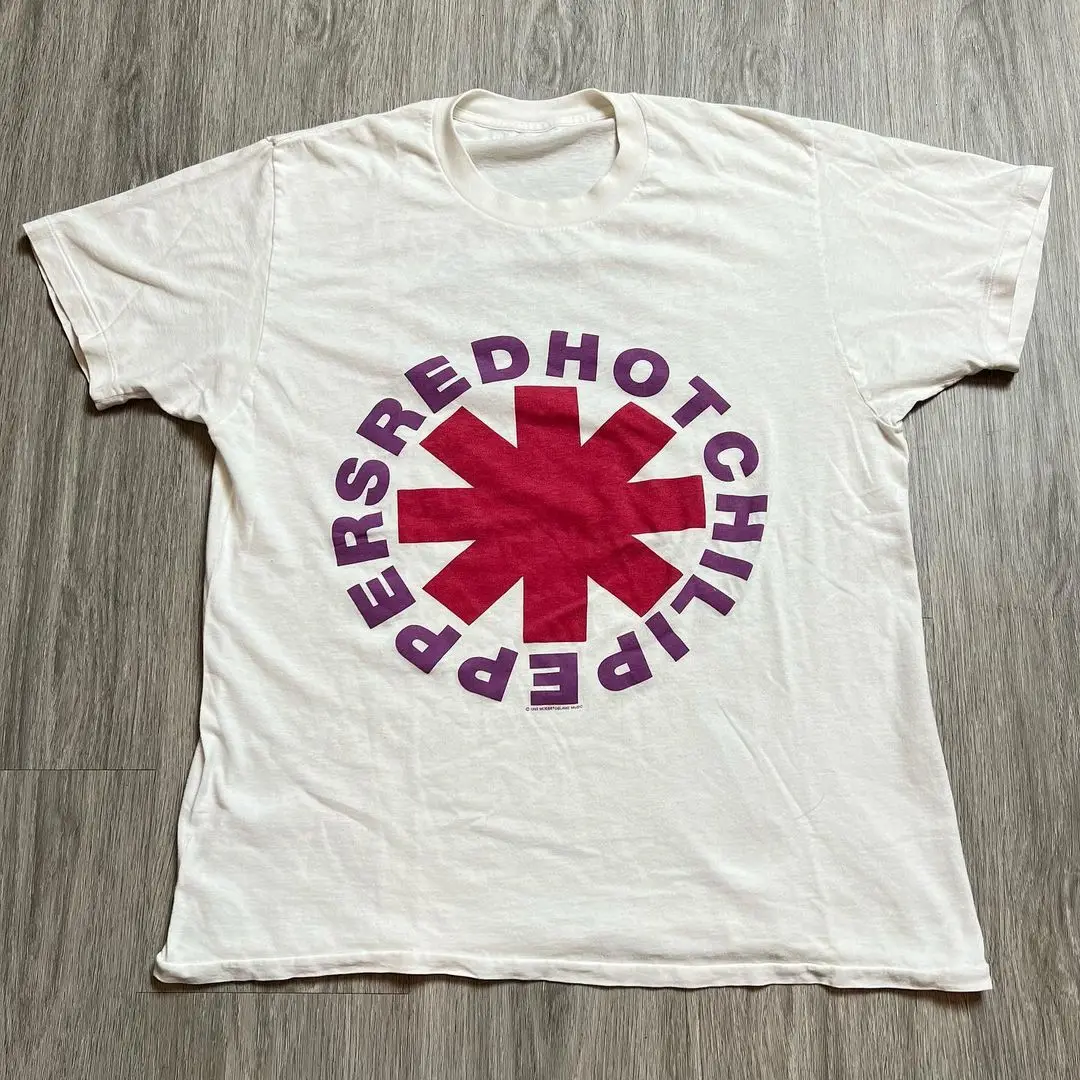 

Red Hot Chili Peppers T-shirt, American Retro Hip-hop Heavyweight Short-sleeved Men's Half-sleeved
