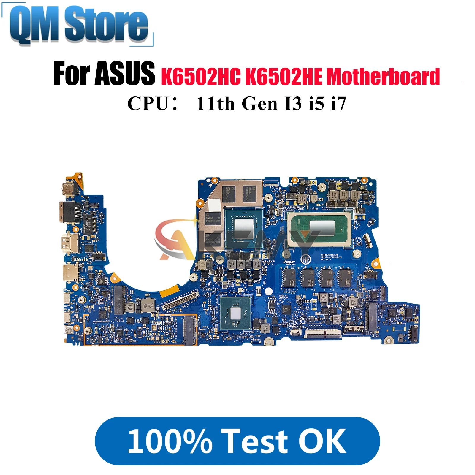 

K6502HC Laptop Motherboard For ASUS TUF Gaming K6502H K6502HE K6502HC Mainboard With 11th Gen I3 i5 i7 CPU 100% tests fast ship