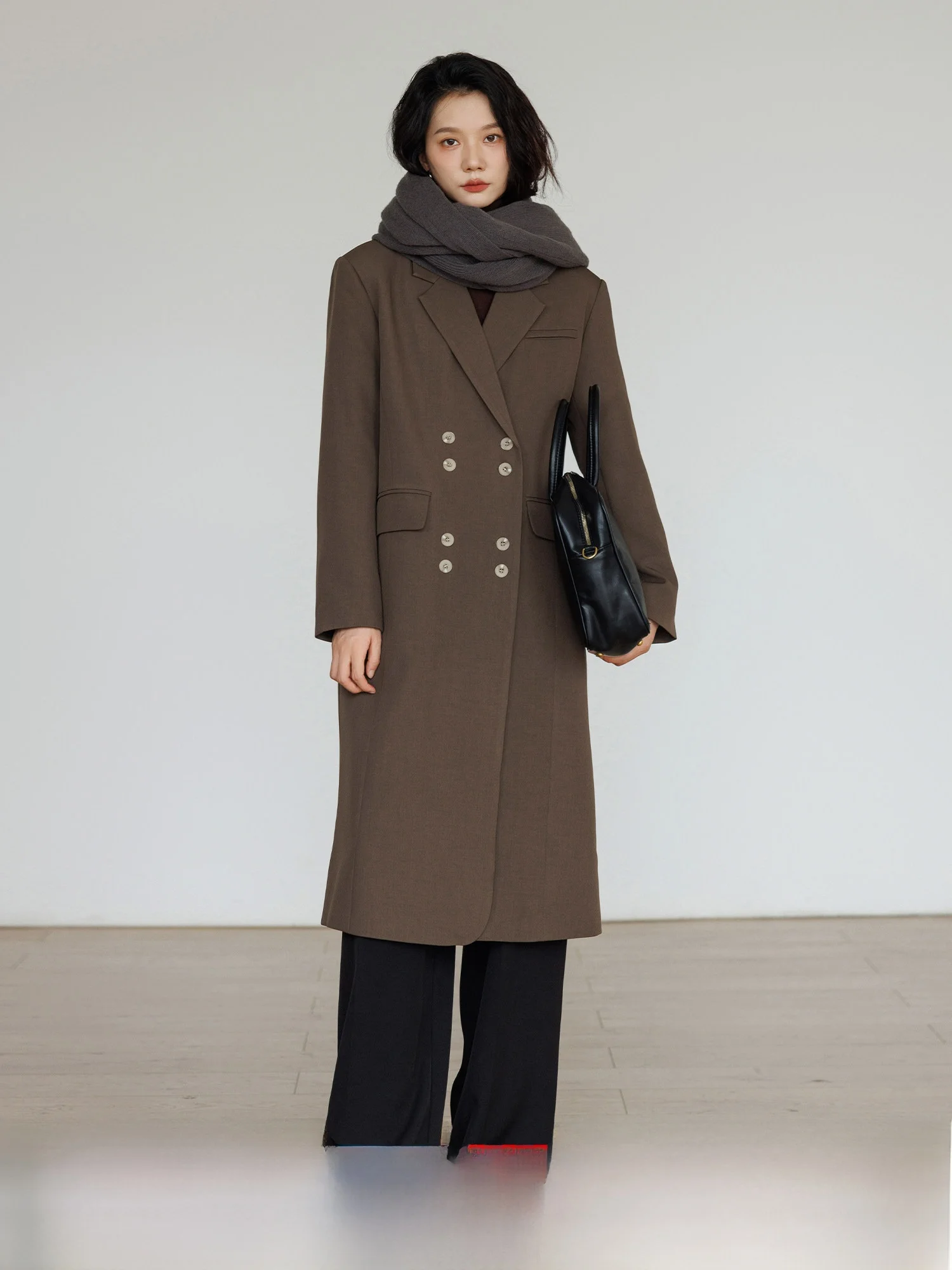 

Retro Commuter Sle Women's Long Coat Loose Casual Double Breasted Suit Jaet Spring 2026 New Collection Faionable