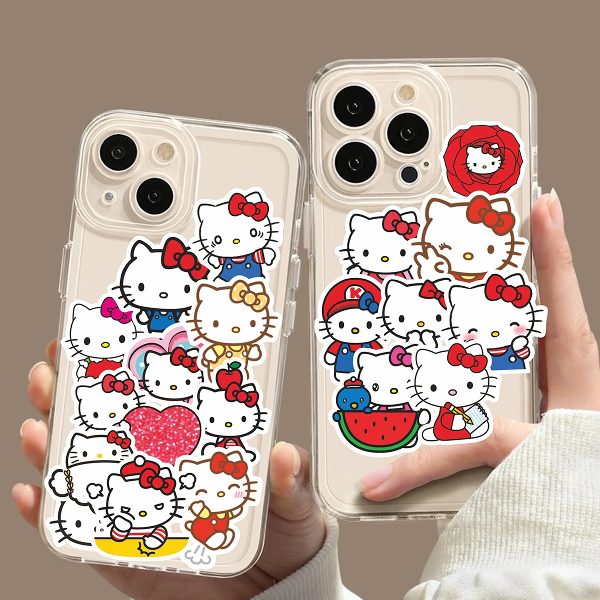 100 pçs hellokitty gato dos desenhos animados adesivos kawaii graffiti à prova dwaterproof água, caso de telefone decorativo skate guitarra bolsa mala ipad