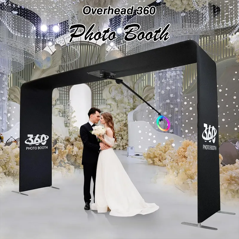 

【Hot Sale】360 Overhead Photo Booth With 3m/4m Truss For 7-15 Guests SLR & IPad Compatible Automatic Top Spinner Video Booth For
