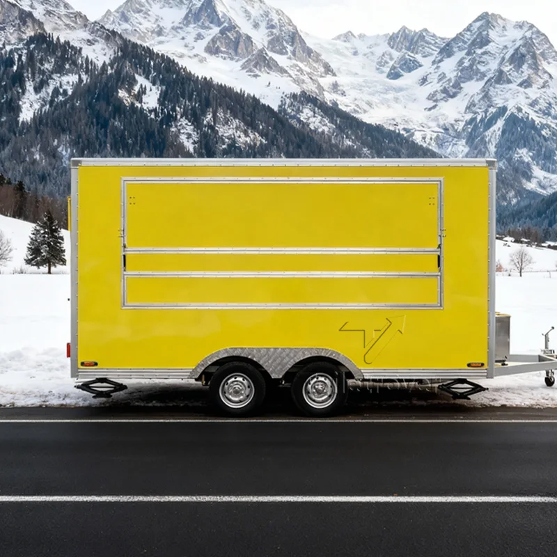 

Мобильный фургон-киоск для продажи еды: полностью оборудованный прицеп для кафе, закусочной, магазина, барбекю-ресторана, передвижная кухня, фудтрак