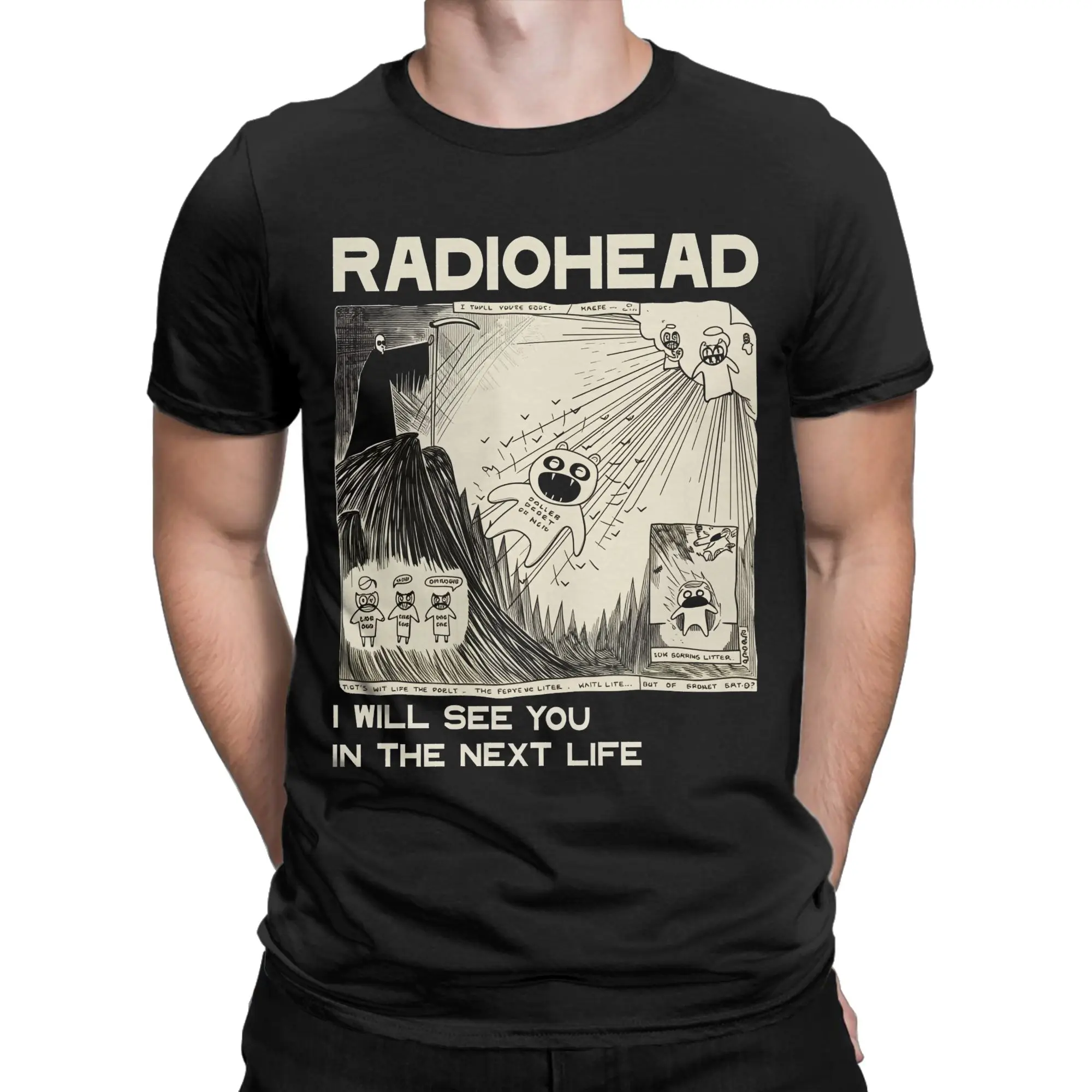 Camiseta para hombre Radiohead Rock Band, impresionantes camisetas de algodón puro, camiseta de manga corta, camisetas con cuello redondo, recién llegadas