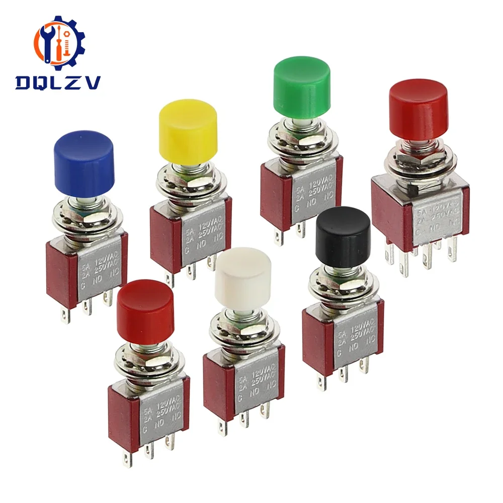 High Quality 6mm 3/6Pin 2 Position Mini Momentary Automatic return Push Button Switchl ON OFF 5A125V/2A250V Toggle Switch