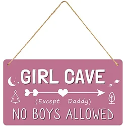 Little Girls Room Decor for Nursery Bedroom Decor Kids Room Signs for Doo No Boys Allowed for Girls Decoration Hanging Cute