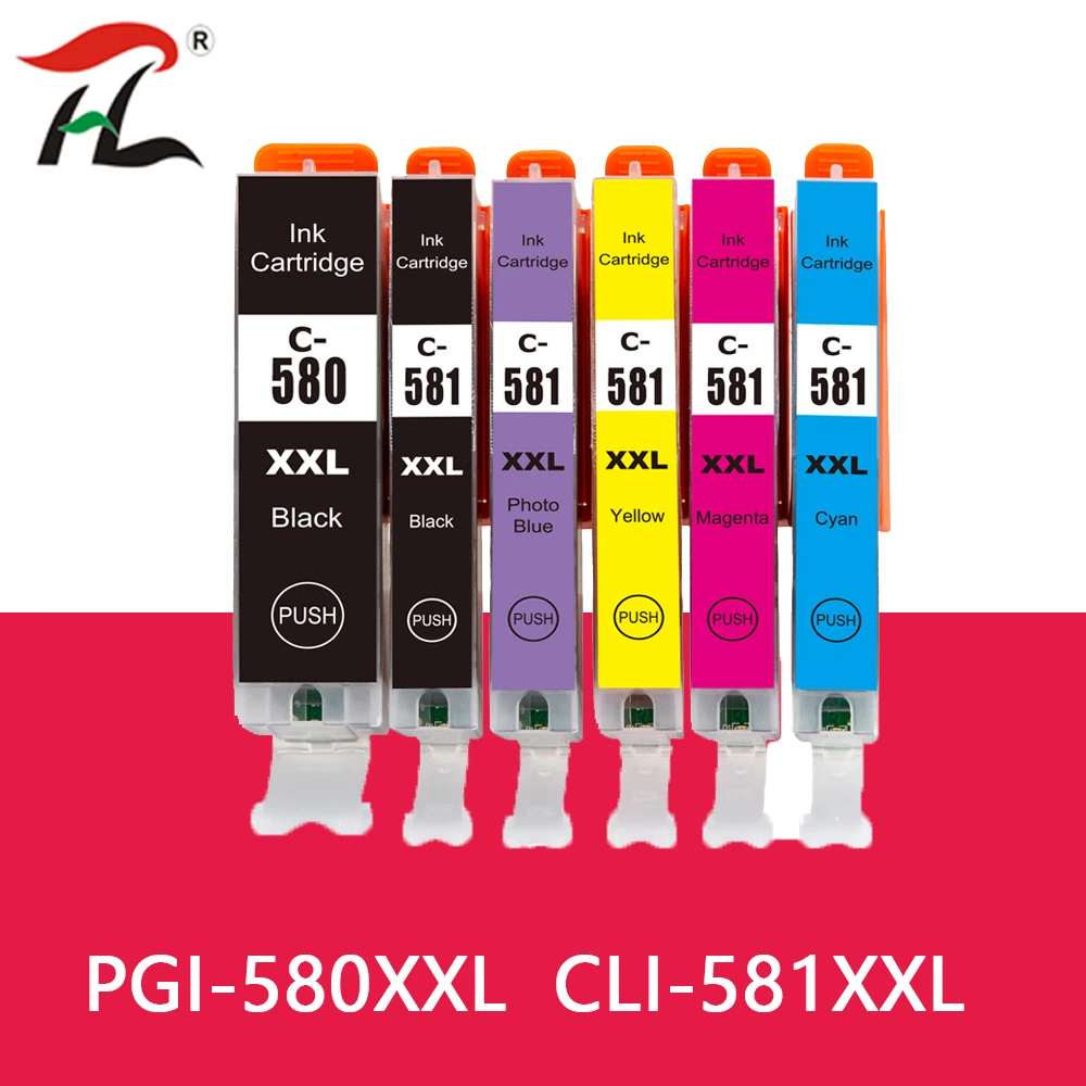 

6PK Compatible PGI580 580XXL CLI 581 XXL ink cartridge for CANON Pixma TR7550 TR8550 TS6150 TS6151 TS8150 TS8151 TS8152