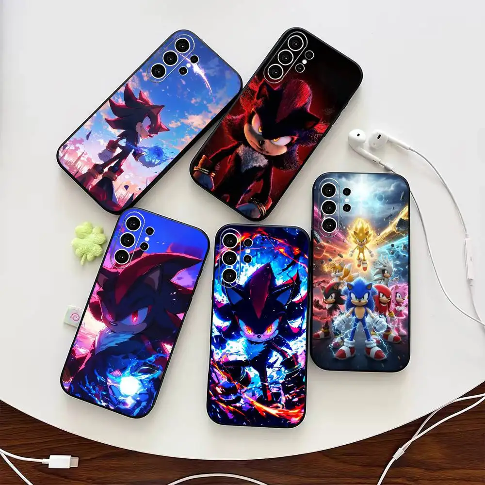 Sonic The H-Hedgehog  Phone Case For Samsung S25,S24,S21,S22,S23,S30,Ultra,S20,Plus,Fe,Note,10,9,5G Black Cover