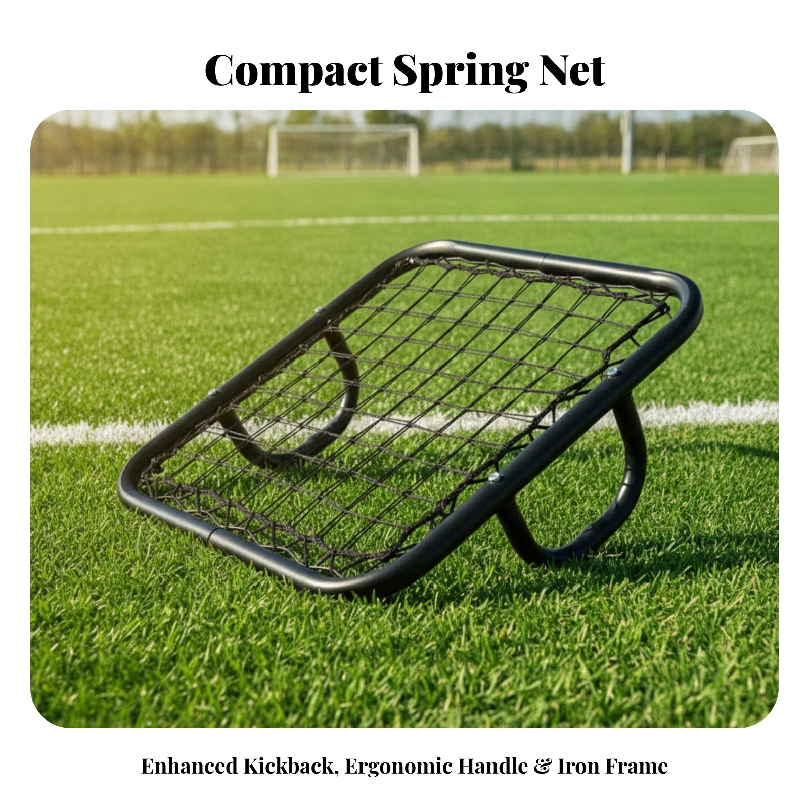 Handheld Rebound Net Solo Practice Multi-Sport Rebounder Pitch Back Practice Tool Stable for Young Sports Players