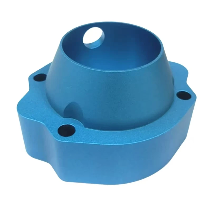 Milling Turning Part CNC Machining CENTER Service Aluminum alloy blue anodized precision machined mechanical connector