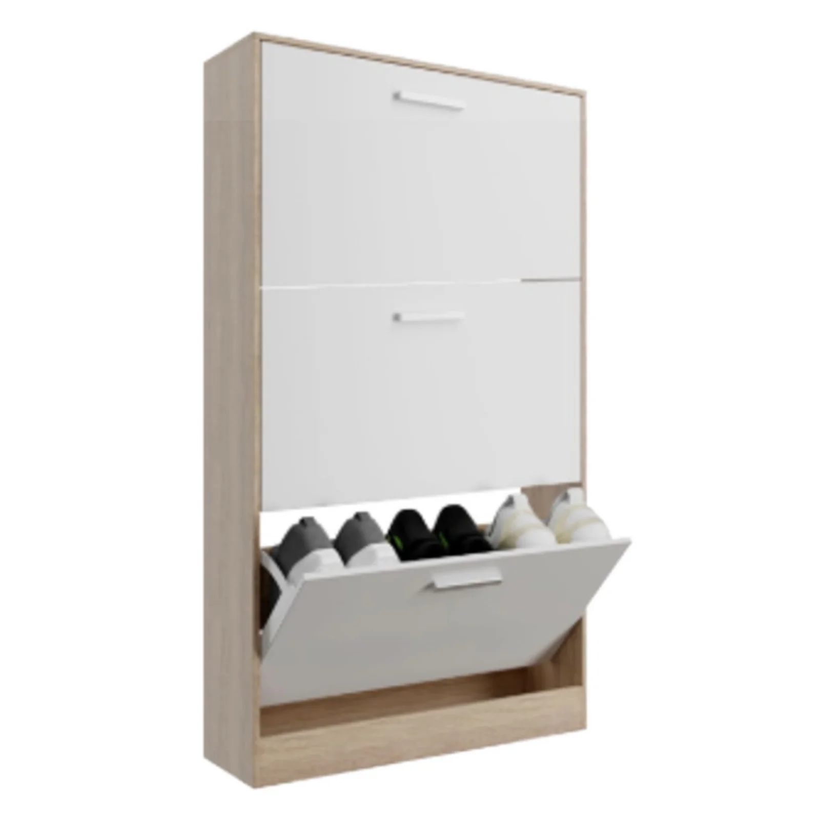 Modern Minimalist Three-Layer Shoe Cabinet Ultra-Thin Wooden Furniture for Home Entrance Stylish Simple Convertible Living Room