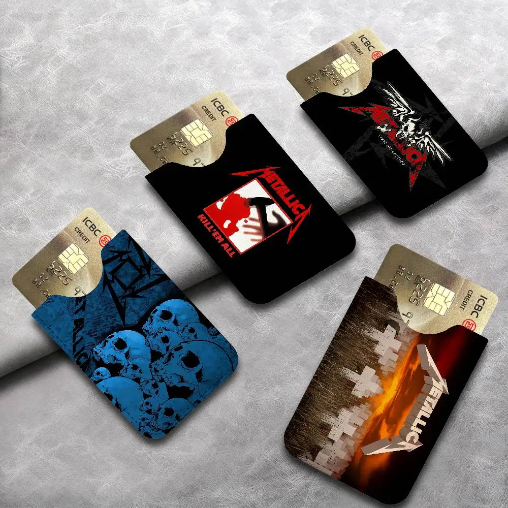 Heavy Band M-Metallica Men's Genuine Leather Mini Card Wallet, Ultra Thin Credit Portable Business Card & Transit Bus Card