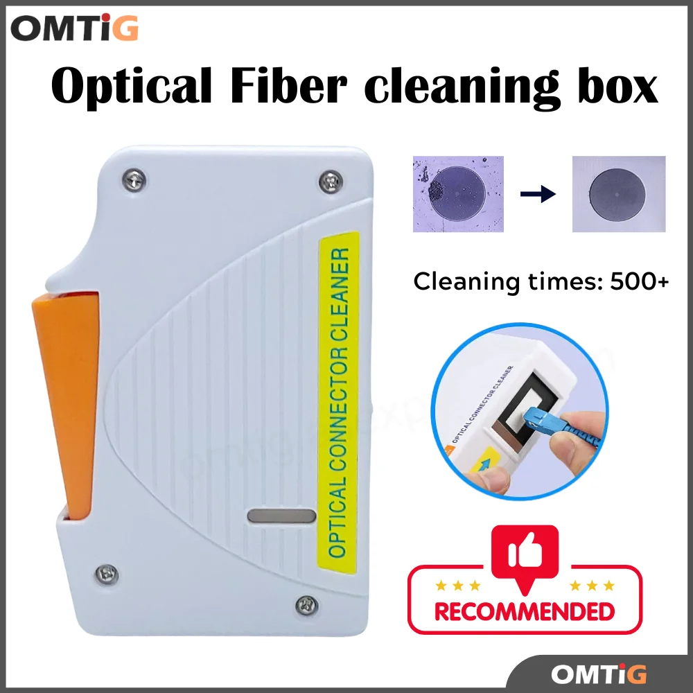 

OMTiG 2PCS Fiber Wiping Tool Optical Fiber SC/FC/LC/ST Optic Fiber Cleaner Tools Cleaning Box Pigtail Cleaner FTTH