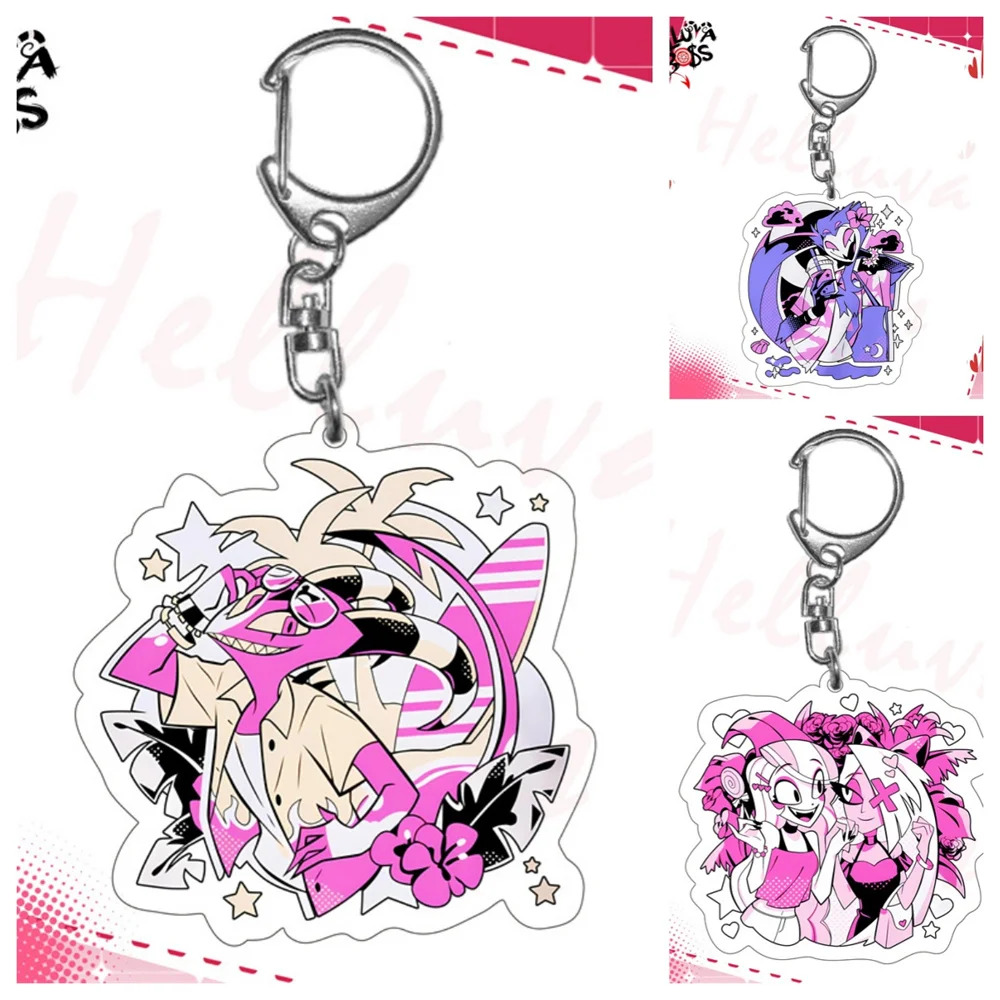 

Anime Pendant Keychains Holder Car Key Chain Key Ring Phone Bag Hanging Jewelry Gifts Accessories Hazbin Hotel 6CM