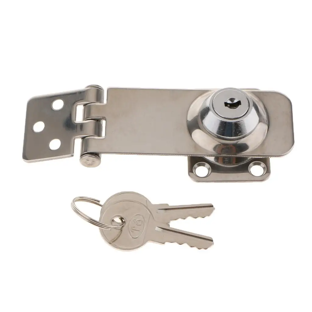 Boat Marine Stainless Door Lock Lockable Hasp Cabin Lock Silver