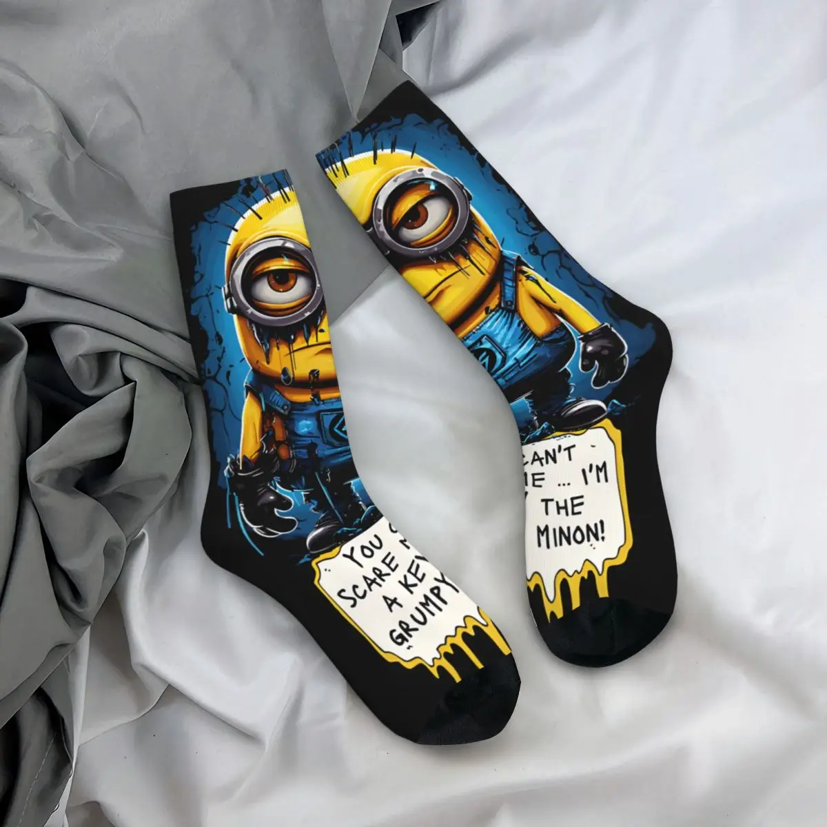 Hip Hop Retro Kev The Grumpy Minion Crazy Men\'s compression Socks Unisex Despicable Me Harajuku Pattern Printed Funny Novelty