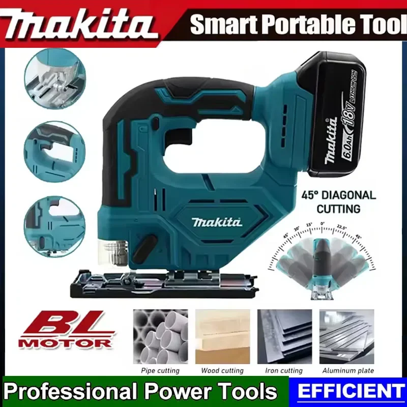 makita-djv182z-cordless-18v-lithium-battery-rechargeable-electric-jig-saw-curve-saw-woodworking-cutting-multifunction-saw