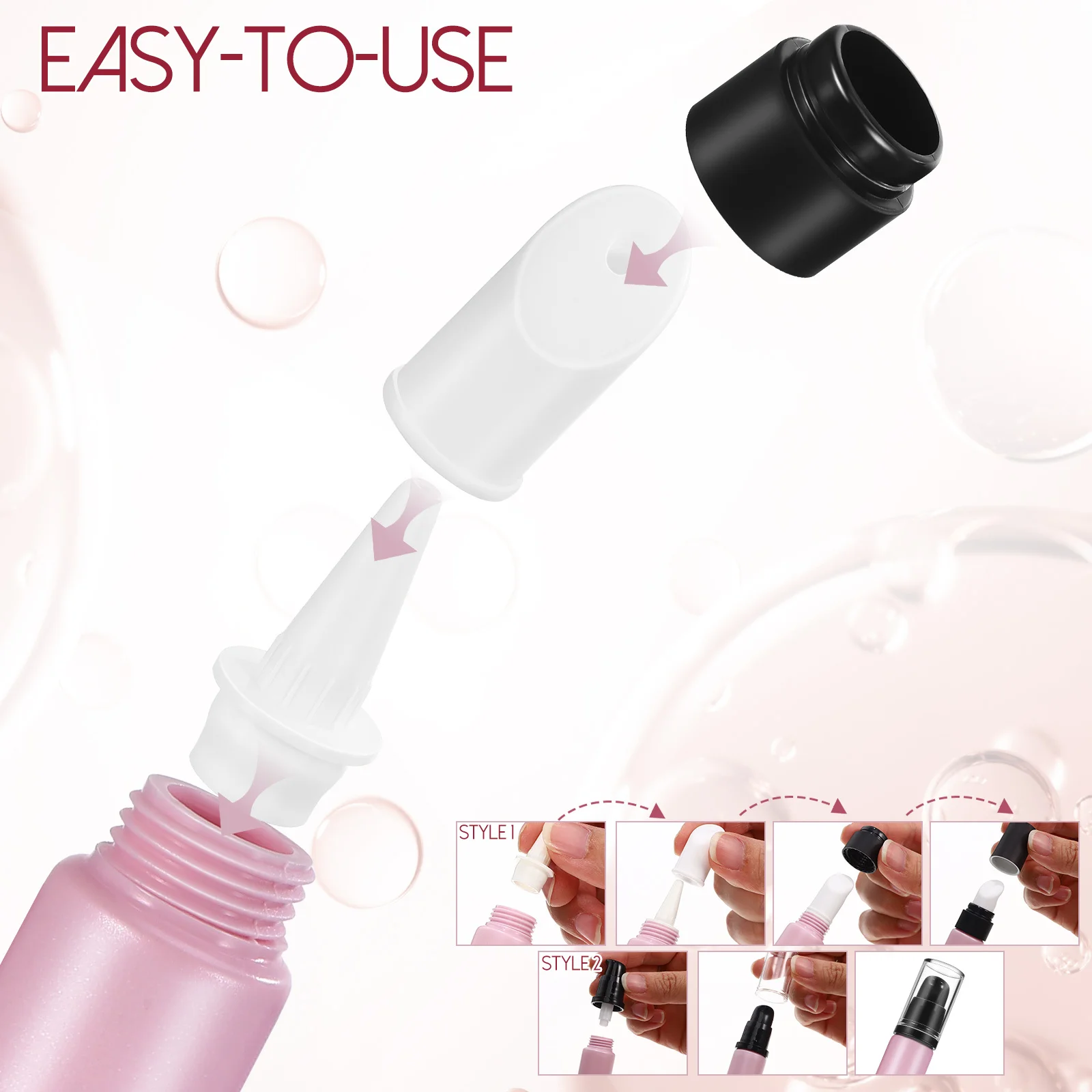 

2pcs Soft Tube Kit Empty Makeup Tubes Refillable Travel Size Squeeze Containers For Lip Gloss Skincare Sample Lotion Dispenser