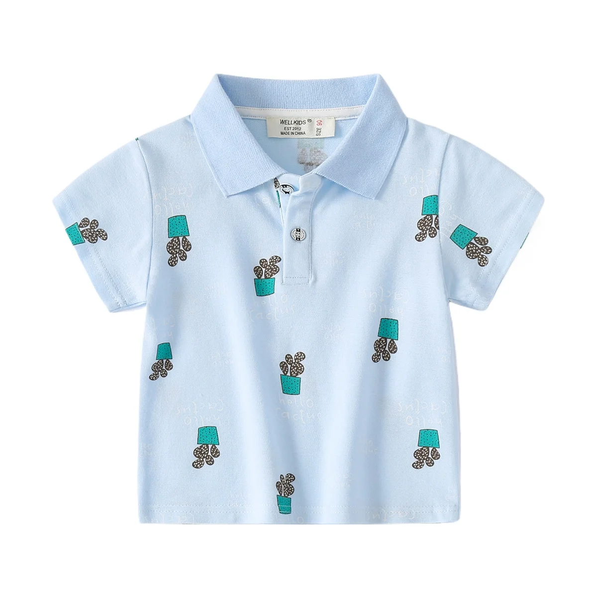 Cactus Boys Polo T-shirts Toddler Kids Tops Tees Summer Children's Clothes