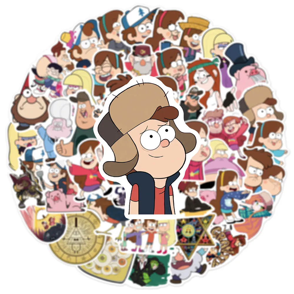 10/30/50PCS Disney Cartoon Gravity Falls Graffiti Stickers Decals Graffiti Laptop Skateboard Cute Kids Anime Stickers Wholesale