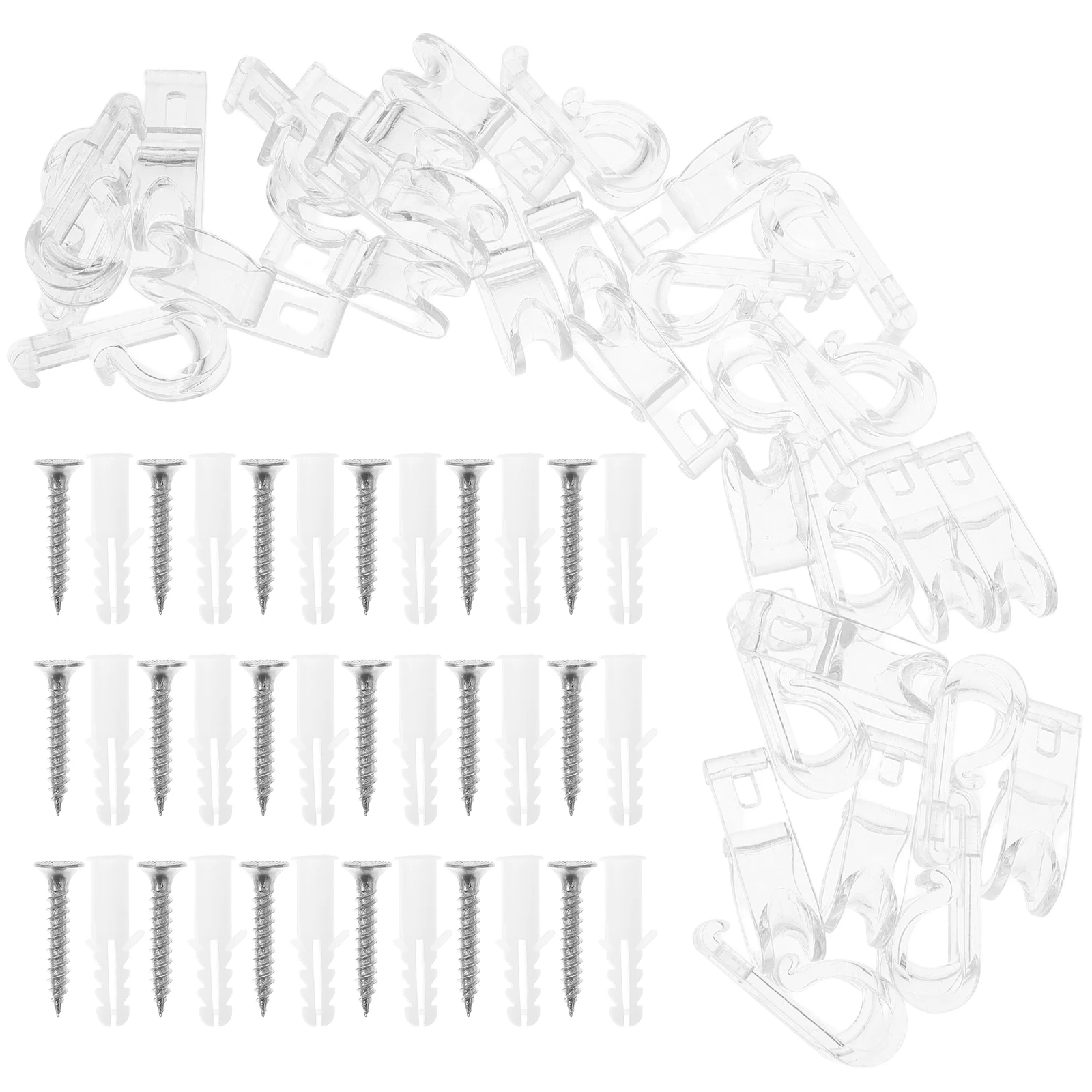 

30pcs Transparent Curtain Hook Roller Shade Chain Retainer Clip For Blind Cord Safety Window Decoration Accessory