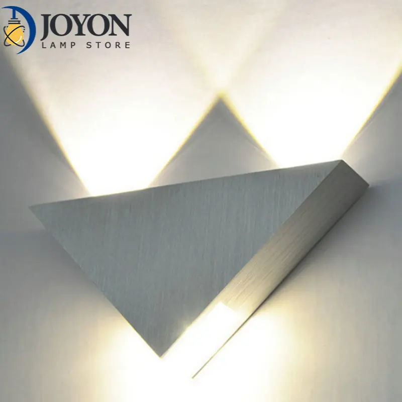 Modern Design Led Wall Lamp 3W 110V 220V Aluminum Body Triangle Wall Light for Bedroom Home Lighting Luminaire Wall Sconce