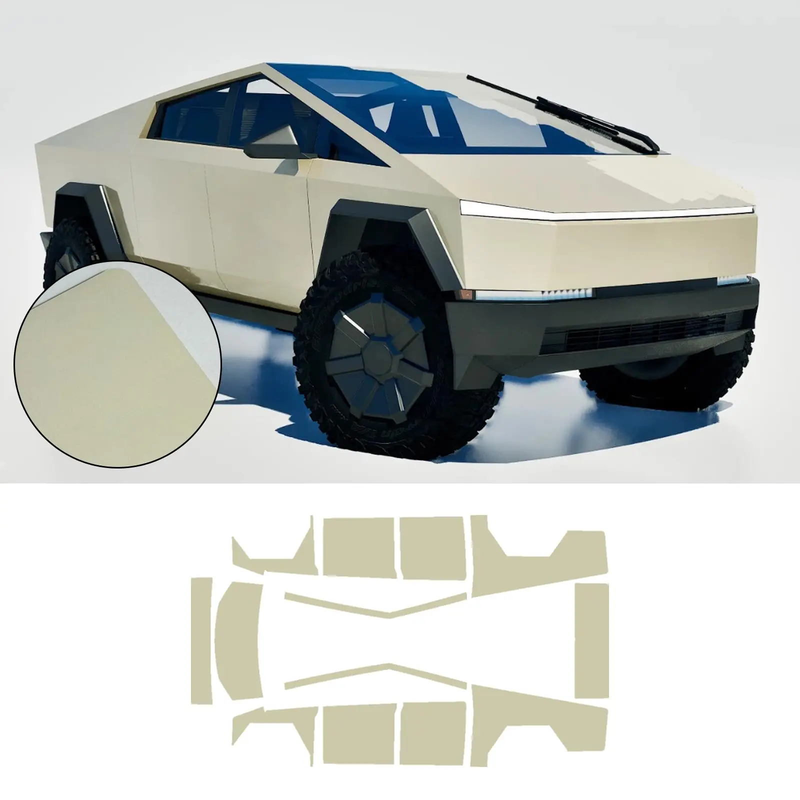 

Предварительно вырезанная защитная пленка для Tesla Cybertruck 2024, пленка для изменения цвета всего тела, самоклеящаяся защита от царапин, внешняя пленка