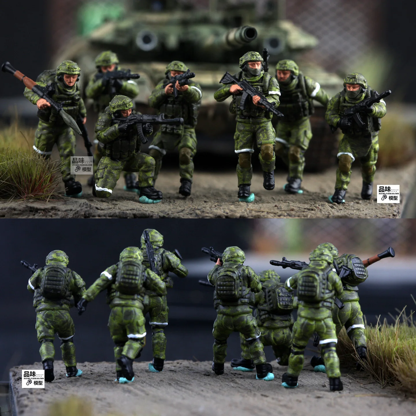 

Русские штурмовые солдаты в масштабе 1/72, 7 шт., ручная роспись мини-армейских мужчин, набор фигурок в стиле милитари