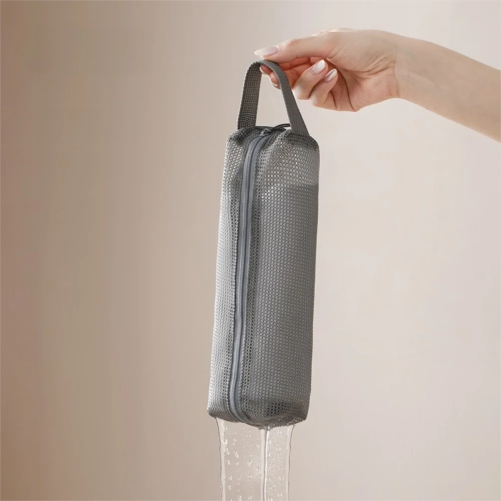 

with Handy Handle Mesh Toiletry Bag Foldable Light Weight Toiletry Storage Bag Quick Dry Breathable Washing Handbag Girls