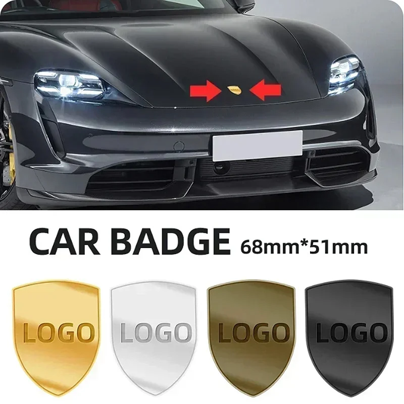 

Top Quality 68x51mm Metal Shield Color Crest Front Hood Bonnet Badge Emblem for Boxster GTS