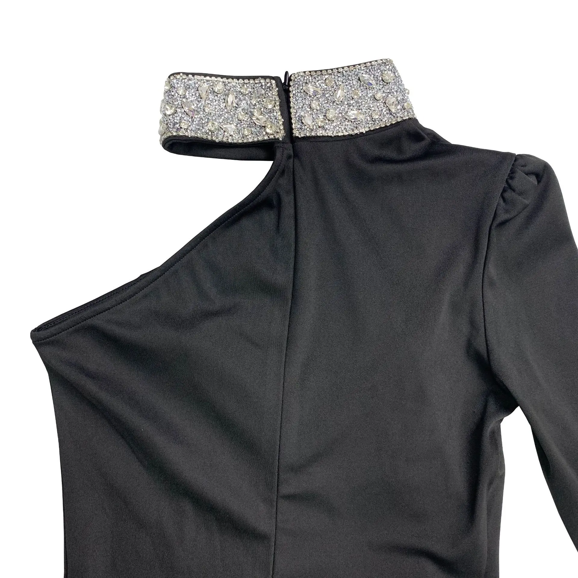 Summer Autumn Women's Clothing Long Sleeve Mock Neck High Split Cut Out Maxi Long Dress Elegant Evening Dresses