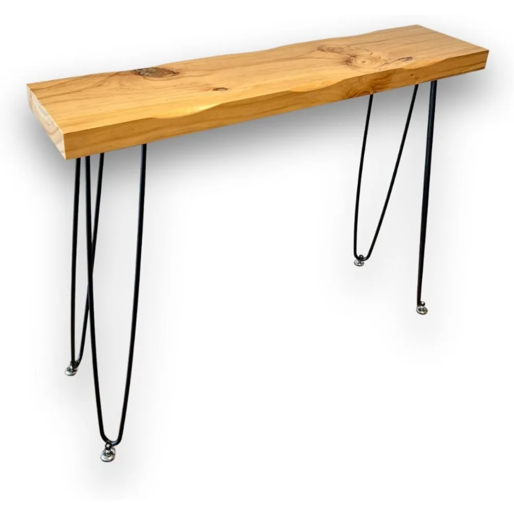 

Entryway Console Table Solid Wood, Narrow Sofa Table Midcentury Modern Live Edge, 40-inch Rustic Wood Hallway Table, Entry