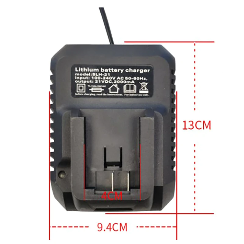Cargador de asiento de 21v, cargador de taladro eléctrico Universal de alta potencia, cargador recargable, soporte para taladro, llave eléctrica