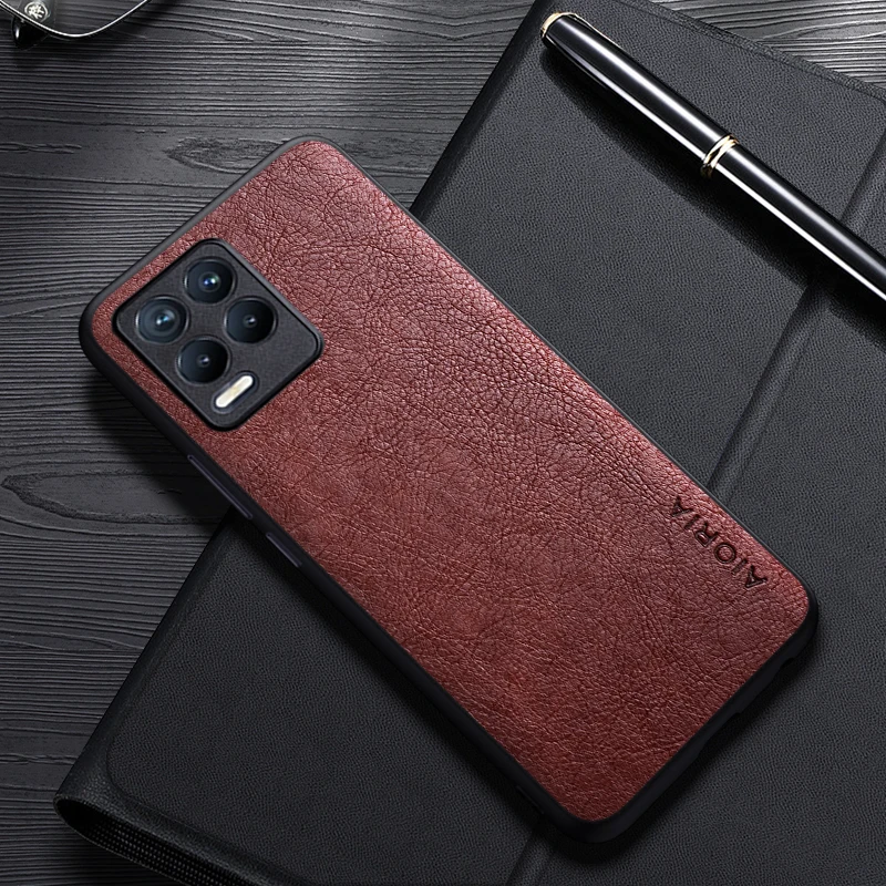 Case For Realme 8 Pro 8S Q3i V13 4G 5G Simple Design Luxury Leather Business Cover For Realme 8i Case