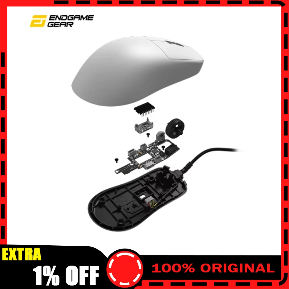 Игровая мышь Endgame Gear OP1 8K V2, проводная, с сенсором Paw3950, частотой опроса 8000 Гц, легкая, для ПК, аксессуары для ПК
