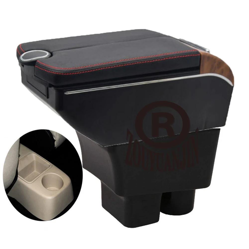 For Skoda Fabia Roomster Center Console Armrest Box Storage Elbow Rest Arm with Phone Charging USB Interface Cup Holder