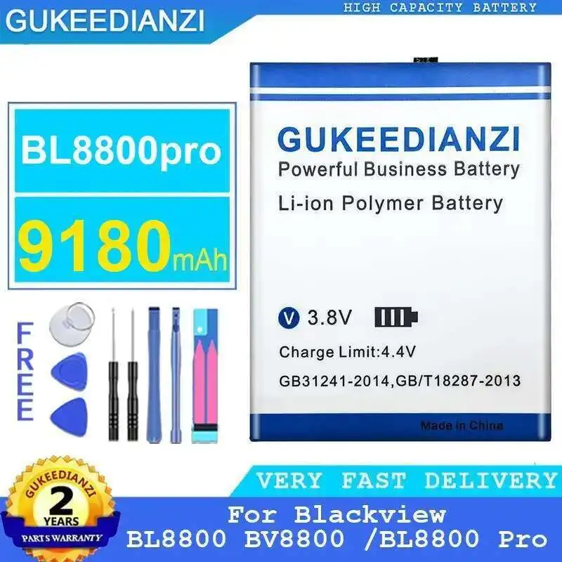 

Bl8800pro Mobile Phone Battery Reliable Replacement 9180Mah Long-Lasting For Blackview BL8800 BV8800 Pro
