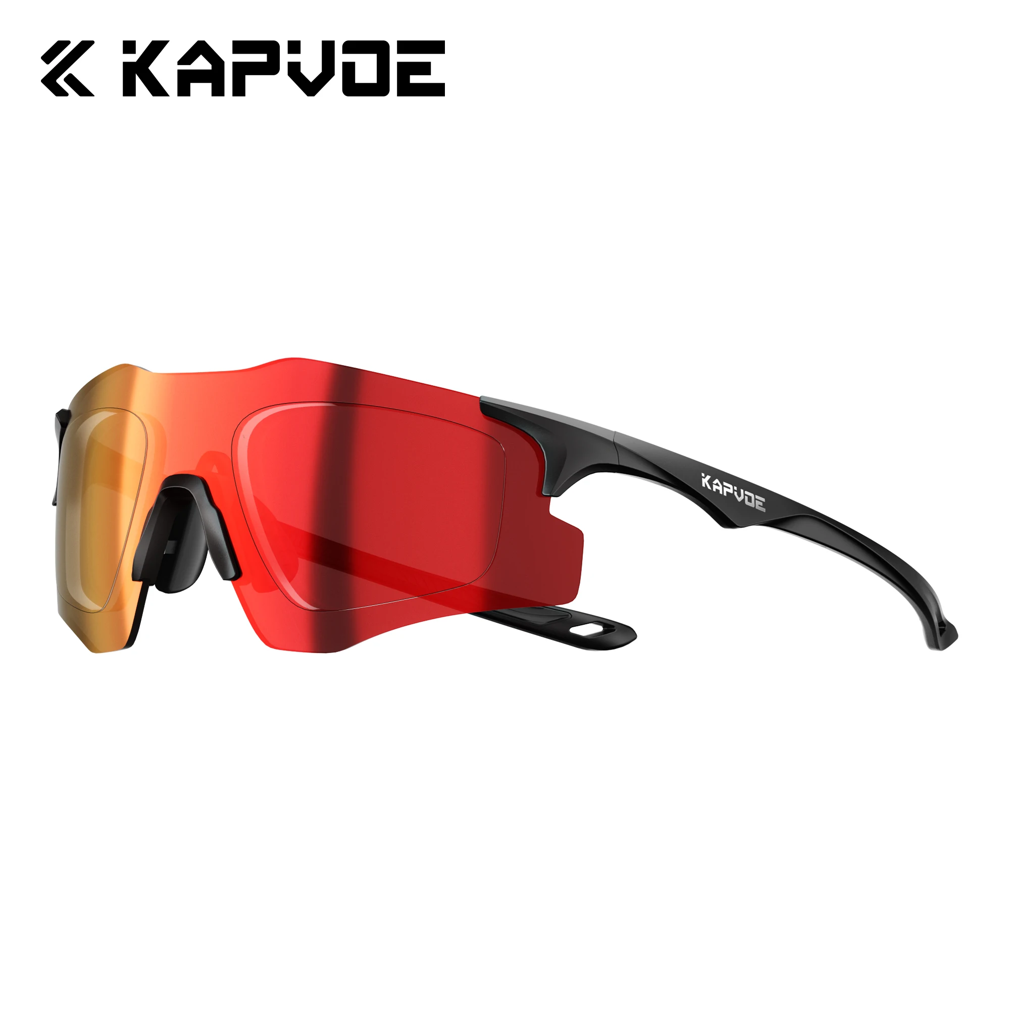 Kapvoe Prescription Cycling Glasses One-piece Molding Sports Sunglasses Customize Eyewear Sports Bike Goggles for Men Women