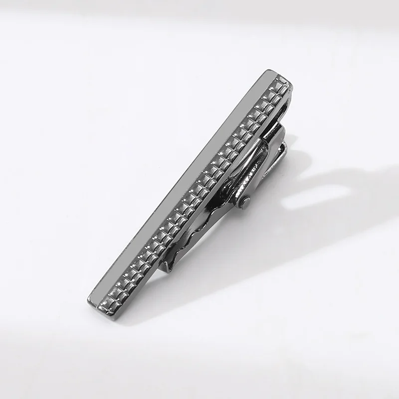 Men\'s 4cm Short Fashion Tie Clip Mirror Narrow Tie Special Personality Temperament Lapel Clip