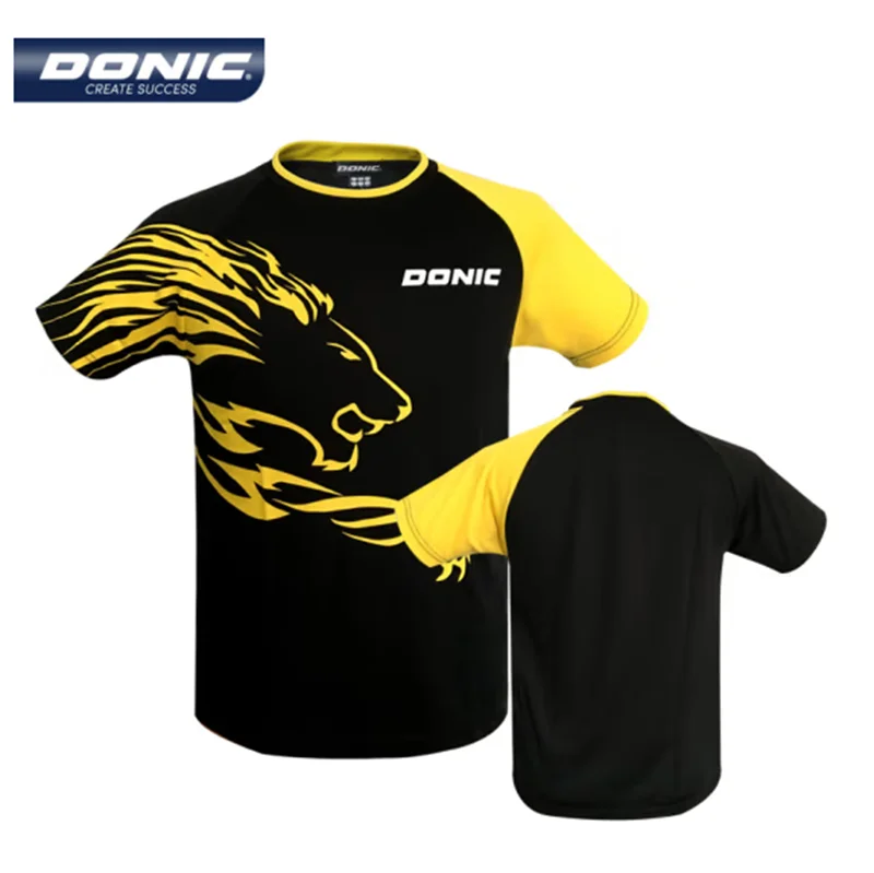 Authentic Donic Summer Sports Polyester Round Neck Table Tennis Wear Jersey T-shirt Top for Men and Women 83276 Children's Size