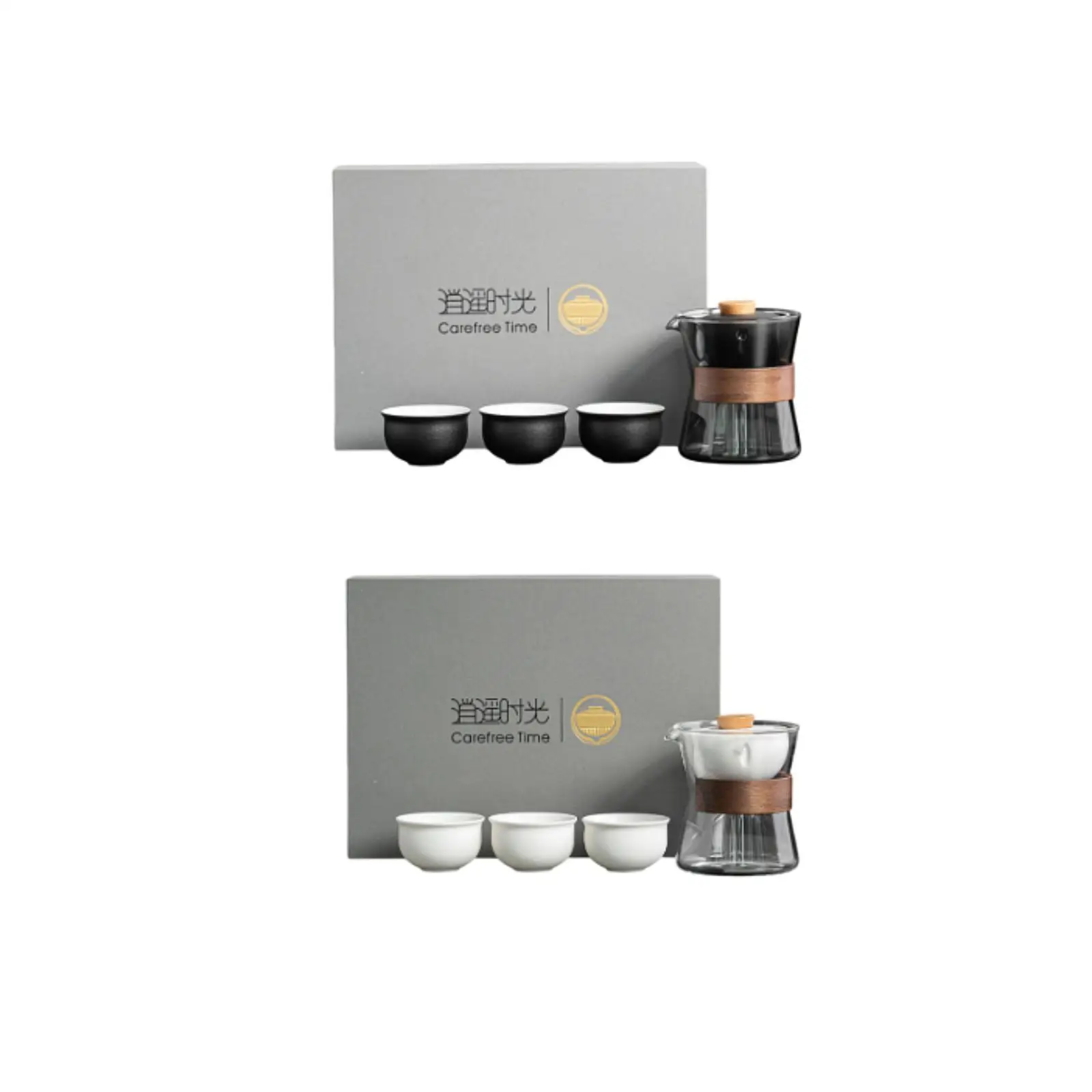 

Travel Tea Set 3 Teacups Tea Making Tools Heat Resistant Portable Clear Tea Kettle for Picnic Tea Party Business Home Gift